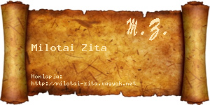 Milotai Zita névjegykártya